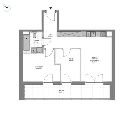 Plan 2 pok. 54m²