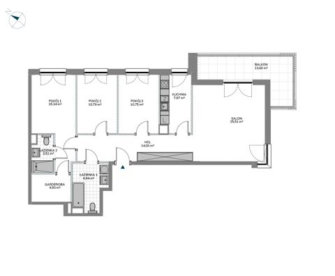 Plan 4 pok. 100m²