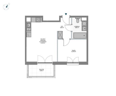 Plan 2 pok. 42m²