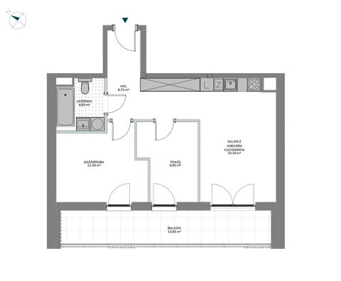 Plan 2 pok. 54m²