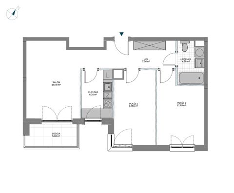 Plan 3 pok. 63m²
