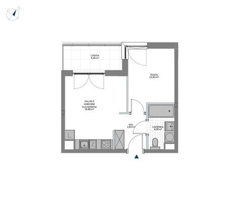 Plan 2 pok. 34m²