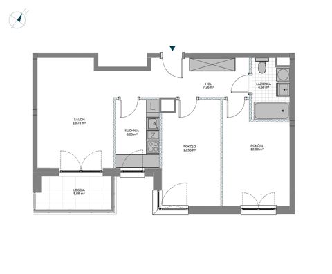 Plan 3 pok. 63m²