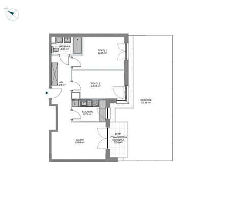 Plan 3 pok. 63m²