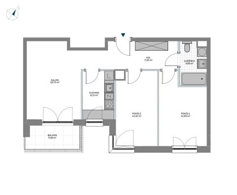 Plan 3 pok. 63m²