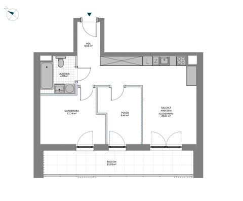 Plan 2 pok. 54m²
