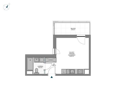 Plan 1 pok. 25m²