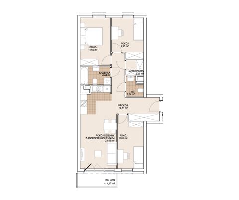 Plan 4 pok. 77m²