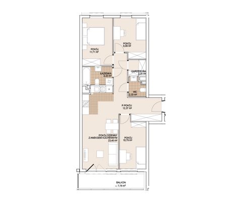 Plan 4 pok. 77m²