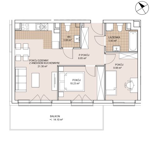 Plan 3 pok. 59m²