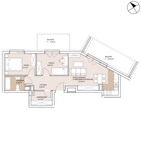 Plan 3 pok. 58m²