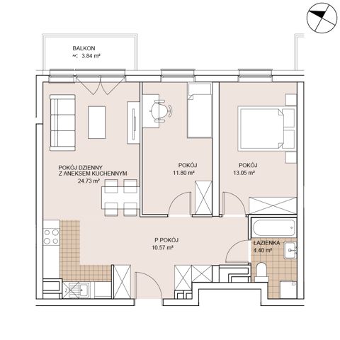 Plan 3 pok. 65m²