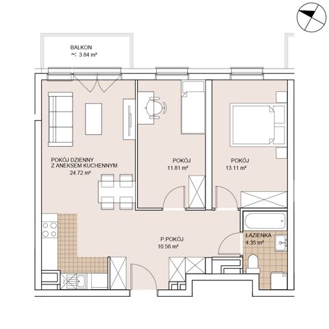 Plan 3 pok. 65m²