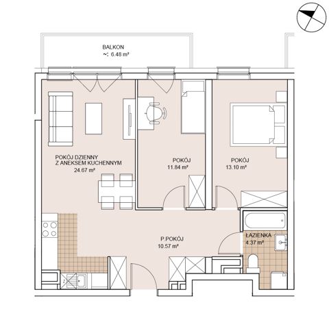 Plan 3 pok. 65m²