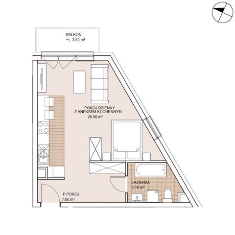 Plan 1 pok. 41m²