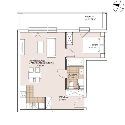 Plan 2 pok. 50m²