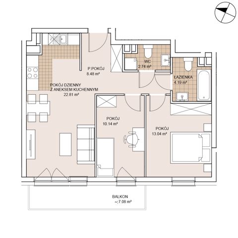 Plan 3 pok. 61m²