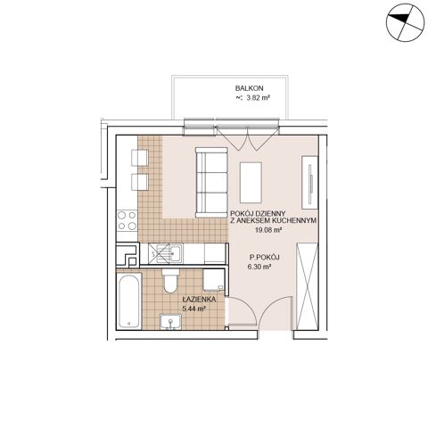 Plan 1 pok. 31m²