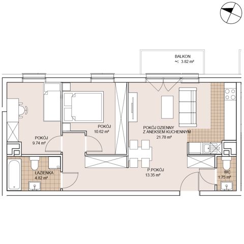 Plan 3 pok. 62m²