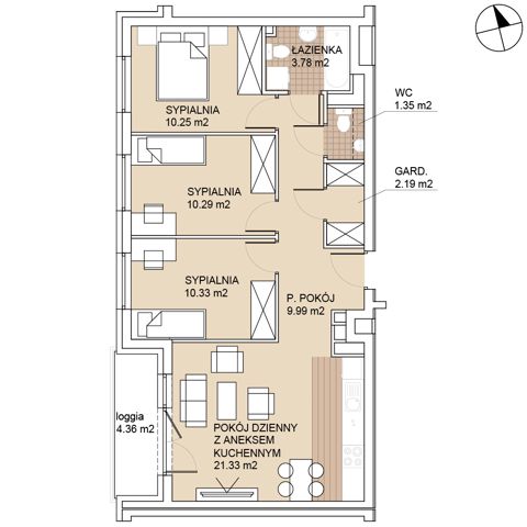 Plan 4 pok. 70m²