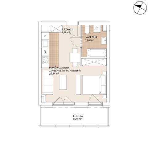 Plan 1 pok. 32m²