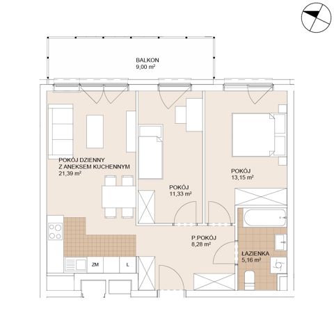 Plan 3 pok. 59m²