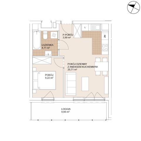 Plan 2 pok. 39m²
