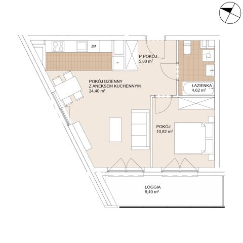 Plan 2 pok. 46m²