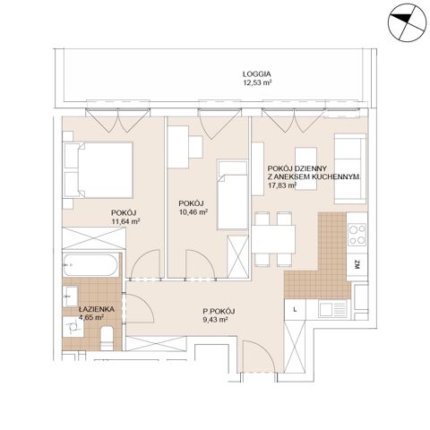 Plan 3 pok. 54m²