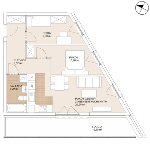 Plan 3 pok. 55m²