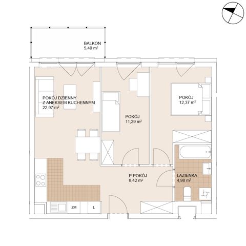Plan 3 pok. 60m²