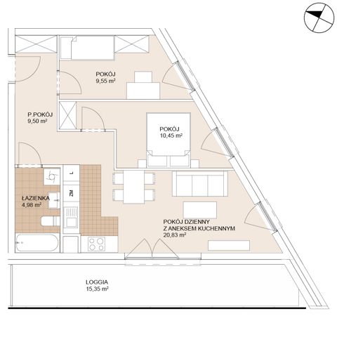 Plan 3 pok. 55m²
