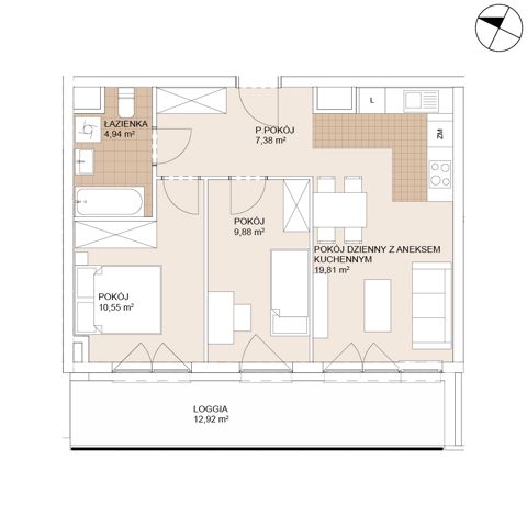 Plan 3 pok. 53m²