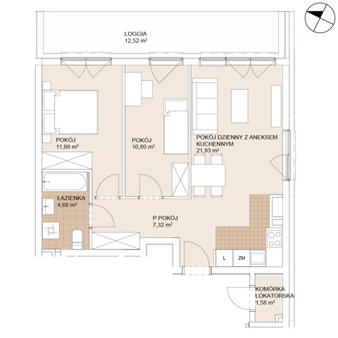 Plan 3 pok. 57m²