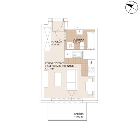 Plan 1 pok. 27m²