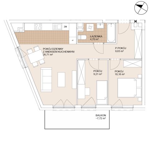 Plan 3 pok. 60m²