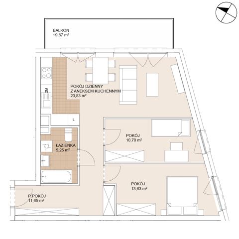 Plan 3 pok. 65m²