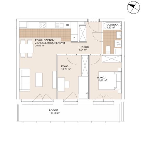 Plan 3 pok. 57m²