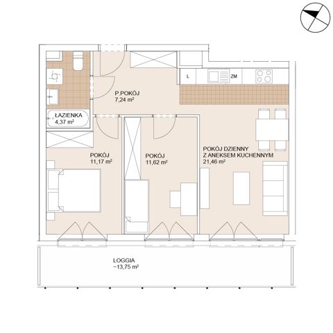Plan 3 pok. 56m²