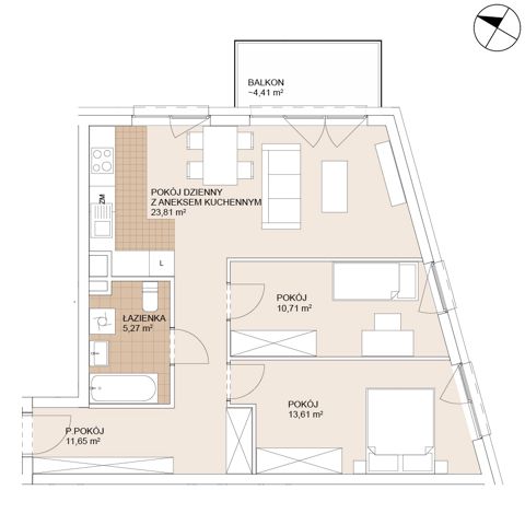 Plan 3 pok. 65m²