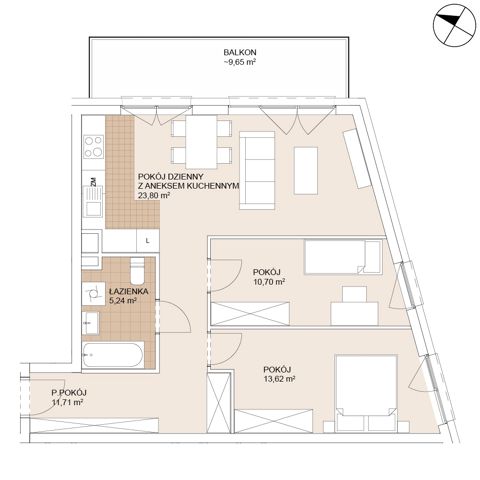 Plan 3 pok. 65m²