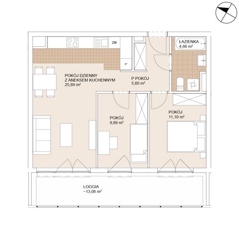 Plan 3 pok. 57m²