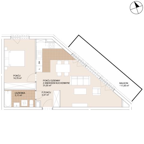 Plan 2 pok. 54m²