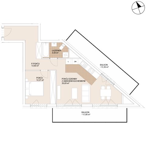 Plan 2 pok. 57m²