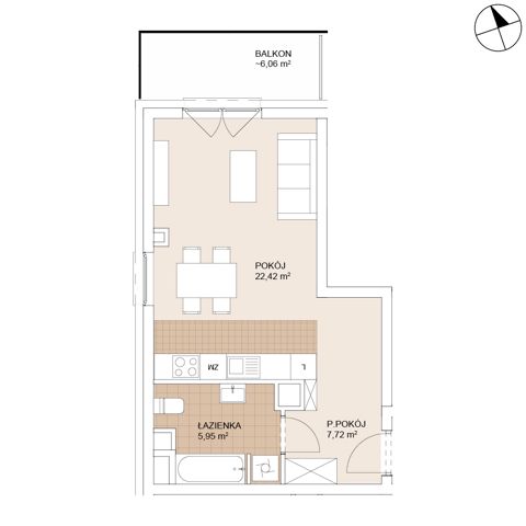 Plan 1 pok. 36m²