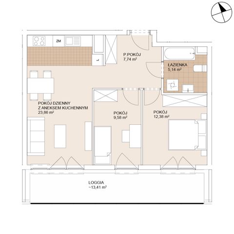Plan 3 pok. 59m²