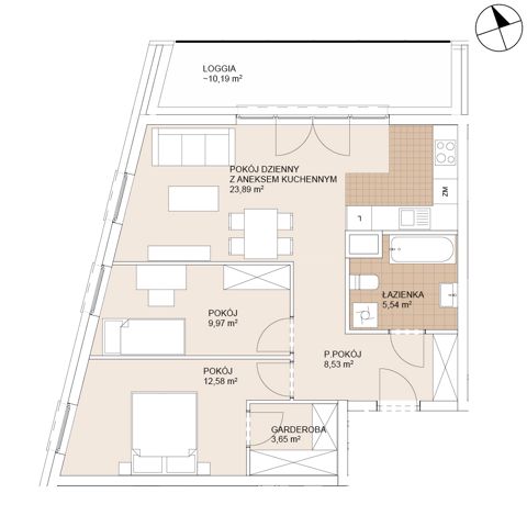 Plan 3 pok. 64m²