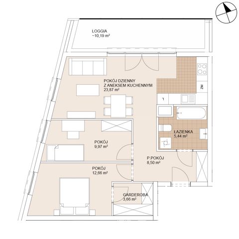 Plan 3 pok. 64m²