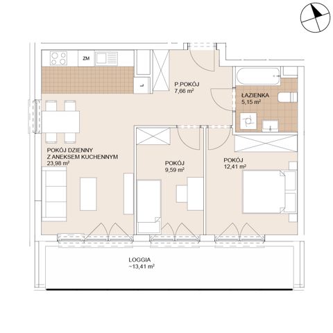 Plan 3 pok. 59m²