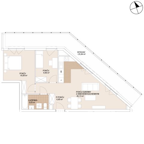 Plan 3 pok. 61m²
